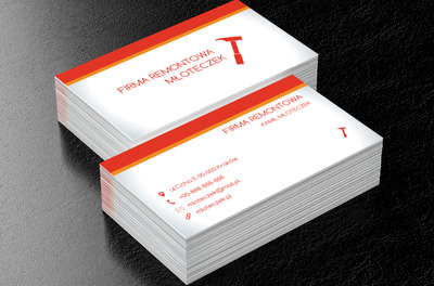 Czerwony młotek, Budownictwo, Remont i Wykończenia - Wizytówki Netprint