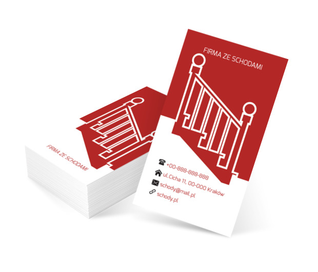 Jasny kontur schodów, Budownictwo, Schody - Wizytówki Netprint szablony online