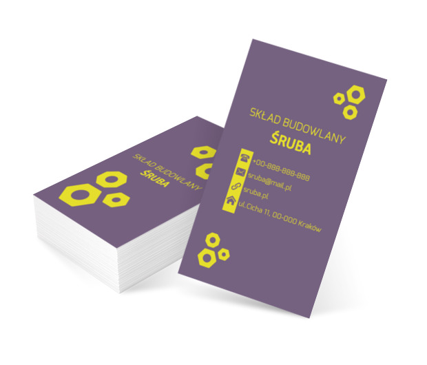 Różnorodne nakrętki, Budownictwo, Skład budowlany - Wizytówki Netprint szablony online