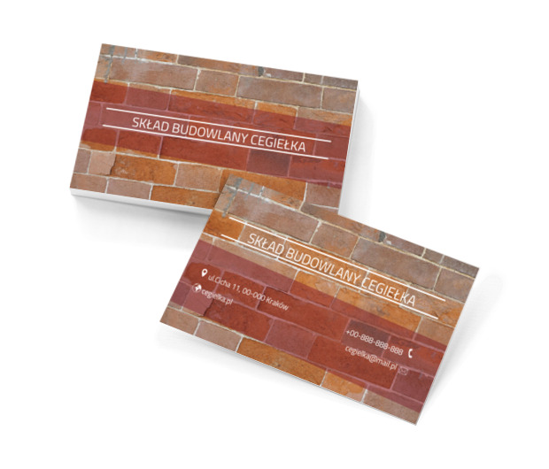 Ceglana ściana, Budownictwo, Skład budowlany - Wizytówki Netprint szablony online
