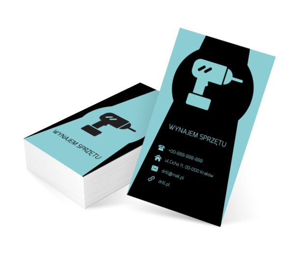 Wiertarko-wkrętarka, Budownictwo, Wynajem sprzętu - Wizytówki Netprint szablony online