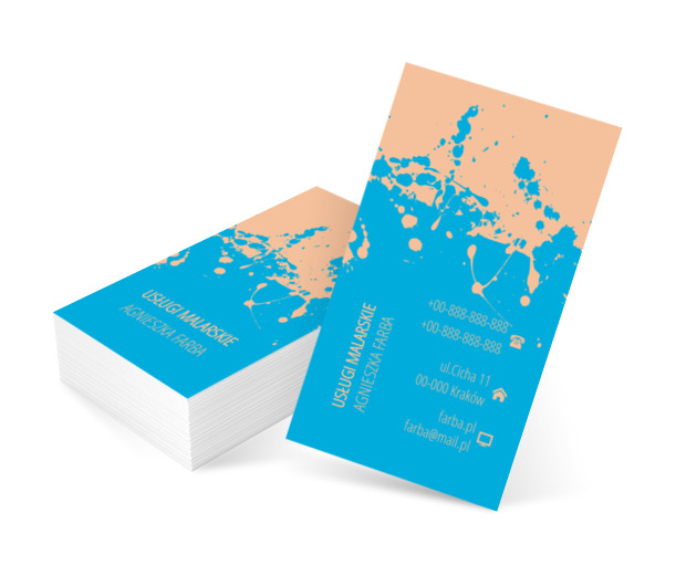 Pochlapana ściana, Budownictwo, Usługi malarskie - Wizytówki Netprint szablony online