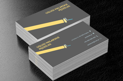 Żółty pasek, Budownictwo, Usługi malarskie - Wizytówki Netprint