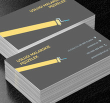 Żółty pasek, Budownictwo, Usługi malarskie - Wizytówki Netprint