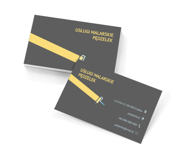Żółty pasek, Budownictwo, Usługi malarskie - Wizytówki Netprint szablony online