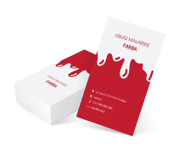 Ściekająca farba, Budownictwo, Usługi malarskie - Wizytówki Netprint szablony online