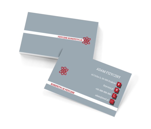 Model atomu, Edukacja, Korepetycje - Wizytówki Netprint szablony online