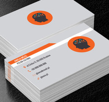 Głowa na pomarańczowym tle, Edukacja, Korepetycje - Wizytówki Netprint