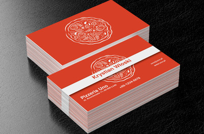 Apetyczna pizza, Gastronomia, Pizzeria - Wizytówki Netprint