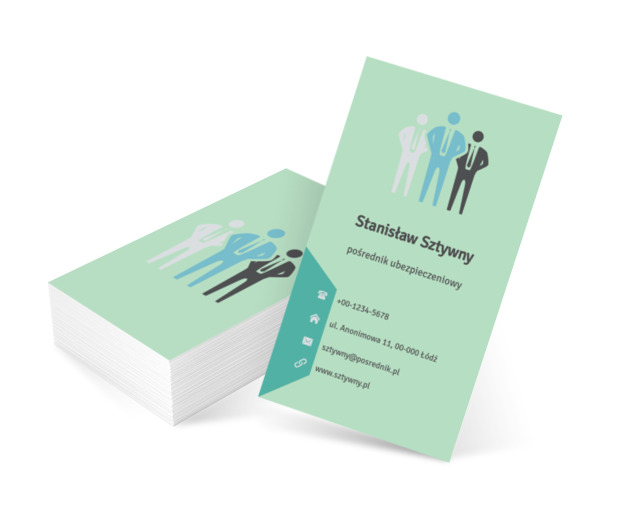 Trzy sylwetki, Finanse i ubezpieczenia, Pośrednik ubezpieczeniowy - Wizytówki Netprint szablony online