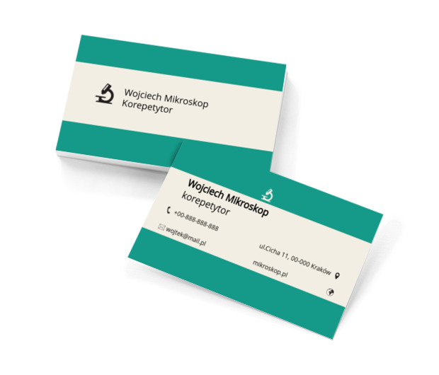 Czarny mikroskop, Edukacja, Korepetycje - Wizytówki Netprint szablony online