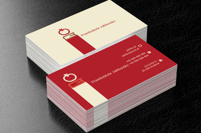 Jabłko i książka, Edukacja, Przedszkole - Wizytówki Netprint