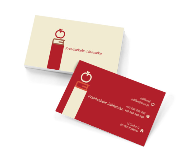 Jabłko i książka, Edukacja, Przedszkole - Wizytówki Netprint szablony online