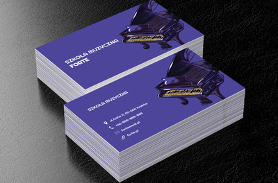 Stylowy fortepian, Edukacja, Szkoła muzyczna - Wizytówki Netprint