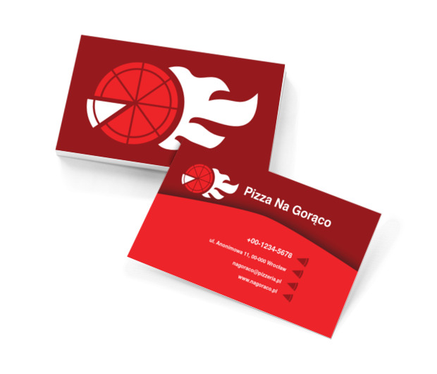 Gorąca pizza na dowóz, Gastronomia, Pizzeria - Wizytówki Netprint szablony online