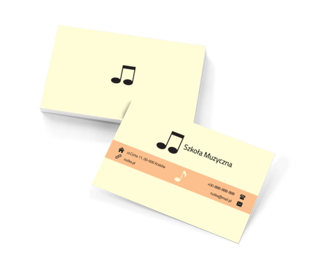 Dwie nutki, Edukacja, Szkoła muzyczna - Wizytówki Netprint szablony online