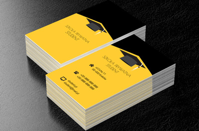 Czapka studenta, Edukacja, Szkoła prywatna - Wizytówki Netprint