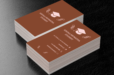 Biała czapka żaka, Edukacja, Szkoła prywatna - Wizytówki Netprint