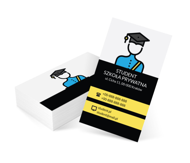 Uczeń w mundurku, Edukacja, Szkoła prywatna - Wizytówki Netprint szablony online
