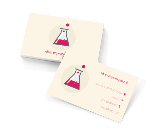 Zlewka chemiczna, Edukacja, Szkoła prywatna - Wizytówki Netprint szablony online