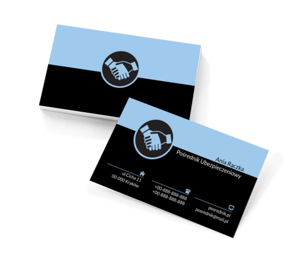 Witające dłonie, Finanse i ubezpieczenia, Pośrednik ubezpieczeniowy - Wizytówki Netprint szablony online