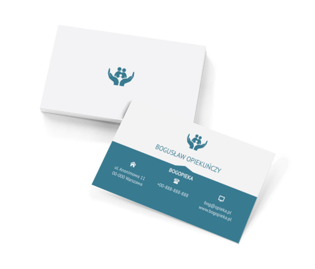 Niebieskie dłonie, Finanse i ubezpieczenia, Pośrednik ubezpieczeniowy - Wizytówki Netprint szablony online