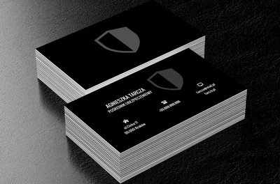 Szaro czarna odznaka, Finanse i ubezpieczenia, Pośrednik ubezpieczeniowy - Wizytówki Netprint