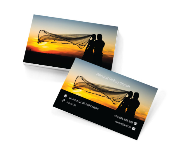 Welon na wietrze, Fotografia, Fotograf ślubny - Wizytówki Netprint szablony online