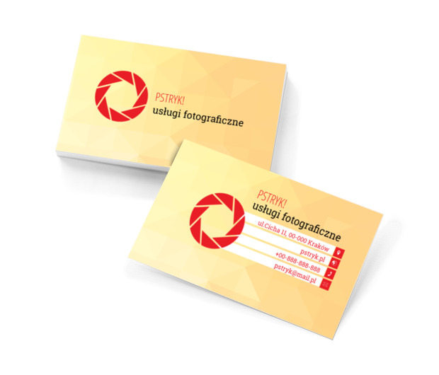 Czerwona przysłona, Fotografia, Usługi fotograficzne - Wizytówki Netprint szablony online