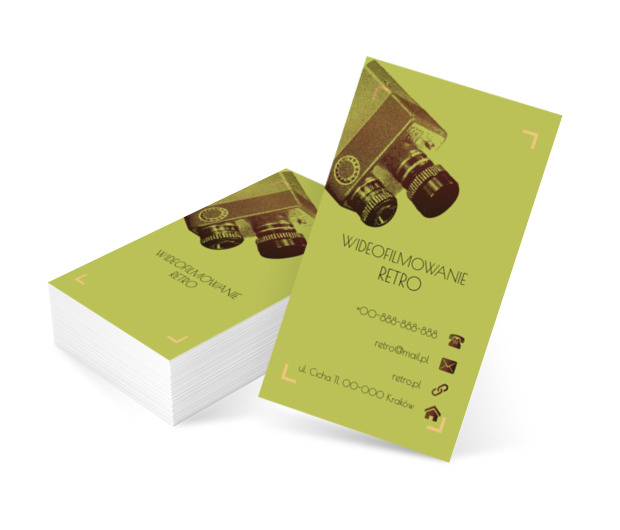 Kamera na zielonym tle, Fotografia, Wideofilmowanie - Wizytówki Netprint szablony online