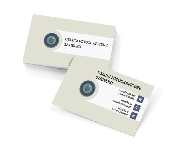 Szkiełko aparatu, Fotografia, Usługi fotograficzne - Wizytówki Netprint szablony online