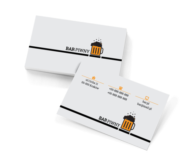 Ciemna piana, Gastronomia, Bar - Wizytówki Netprint szablony online