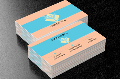Turkusowy drink, Gastronomia, Bar - Wizytówki Netprint