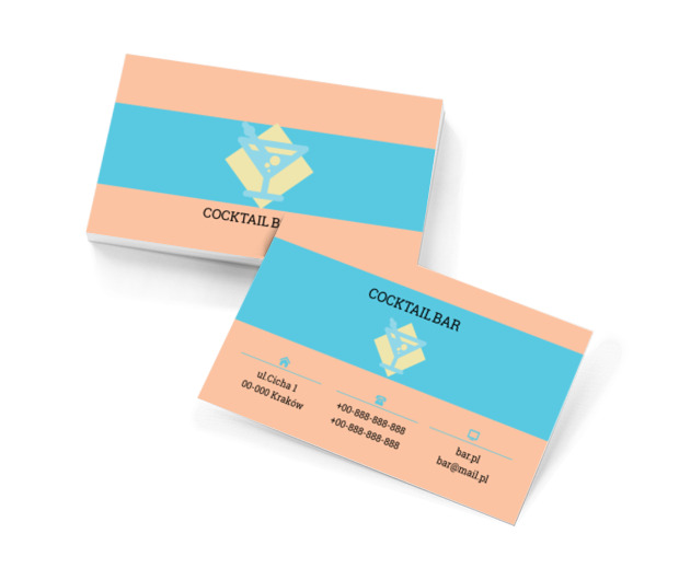 Turkusowy drink, Gastronomia, Bar - Wizytówki Netprint szablony online
