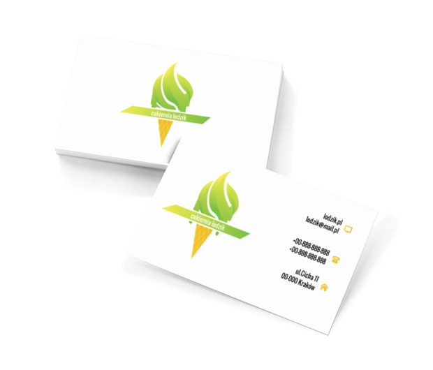 Zielone lody, Gastronomia, Cukiernia - Wizytówki Netprint szablony online