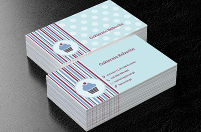 Kolorowa babeczka, Gastronomia, Cukiernia - Wizytówki Netprint