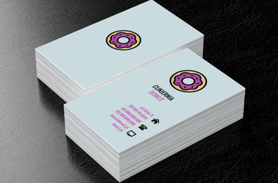 Żółto-fioletowy donut, Gastronomia, Cukiernia - Wizytówki Netprint