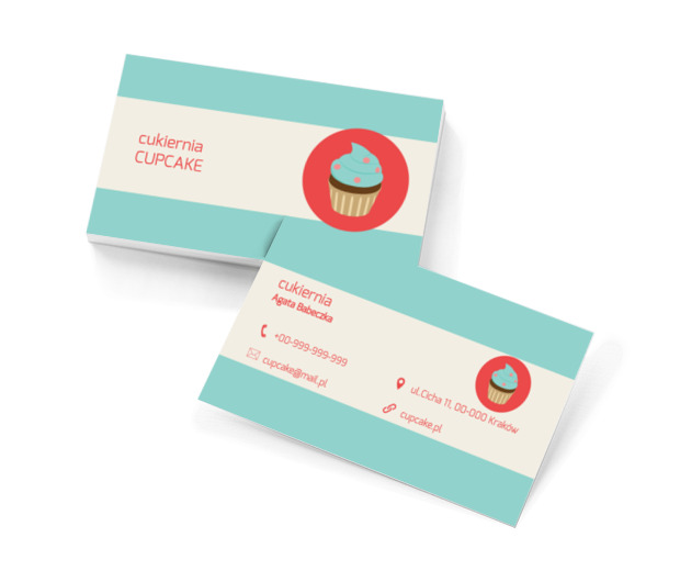Babeczka z kremem, Gastronomia, Cukiernia - Wizytówki Netprint szablony online