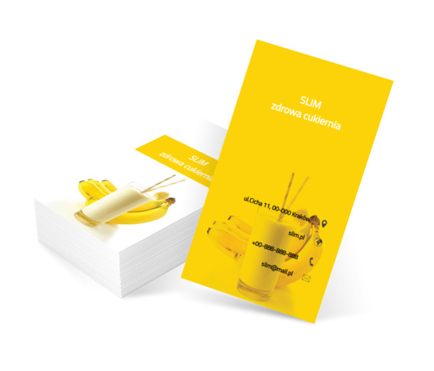 Koktajl bananowy, Gastronomia, Cukiernia - Wizytówki Netprint szablony online