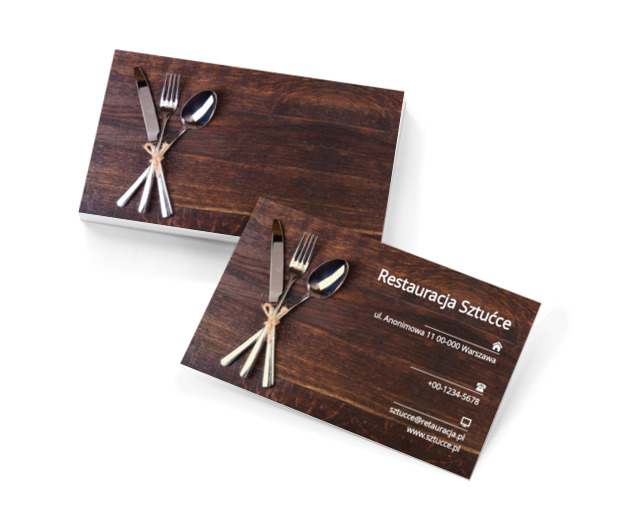 Sztućce na stole, Gastronomia, Restauracja - Wizytówki Netprint szablony online