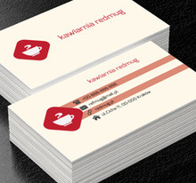 Filiżanka na czerwonym tle, Gastronomia, Kawiarnia - Wizytówki Netprint