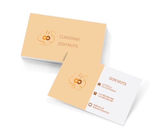Dwa pączki, Gastronomia, Kawiarnia - Wizytówki Netprint szablony online