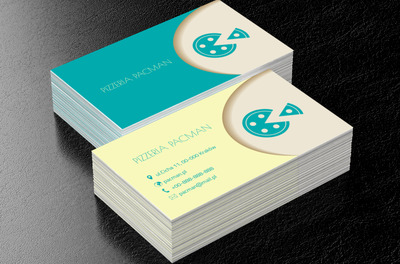 Turkusowa pizza, Gastronomia, Pizzeria - Wizytówki Netprint