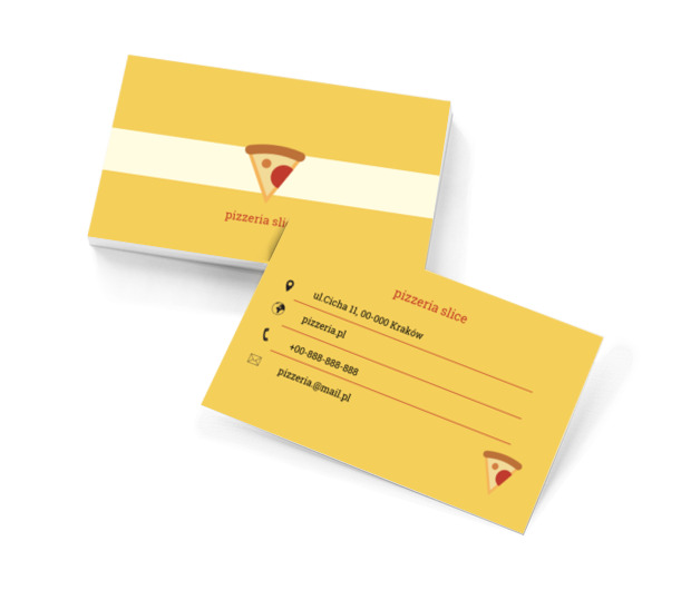 Kawałek pizzy, Gastronomia, Pizzeria - Wizytówki Netprint szablony online