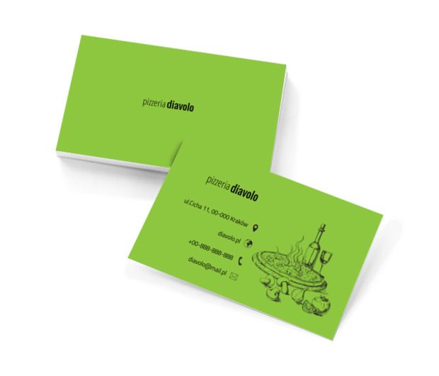 Włoska kolacja, Gastronomia, Pizzeria - Wizytówki Netprint szablony online