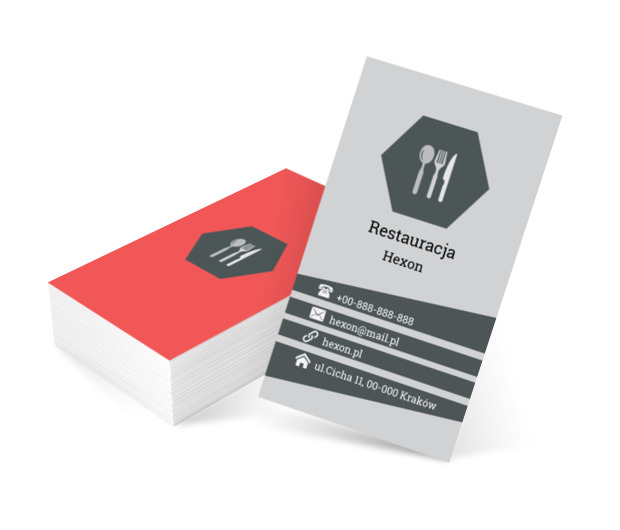 Odcienie szarości, Gastronomia, Restauracja - Wizytówki Netprint szablony online