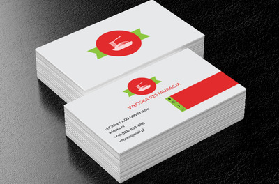 Talerz makaronu, Gastronomia, Restauracja - Wizytówki Netprint