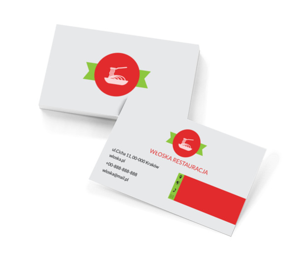 Talerz makaronu, Gastronomia, Restauracja - Wizytówki Netprint szablony online