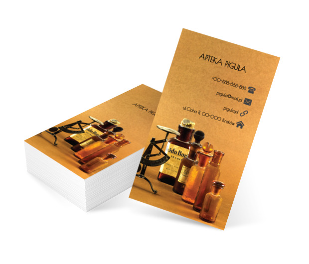 Starodawne menzurki, Medycyna, Apteka - Wizytówki Netprint szablony online