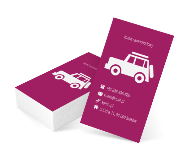 Biały jeep, Motoryzacja, Komis samochodowy - Wizytówki Netprint szablony online